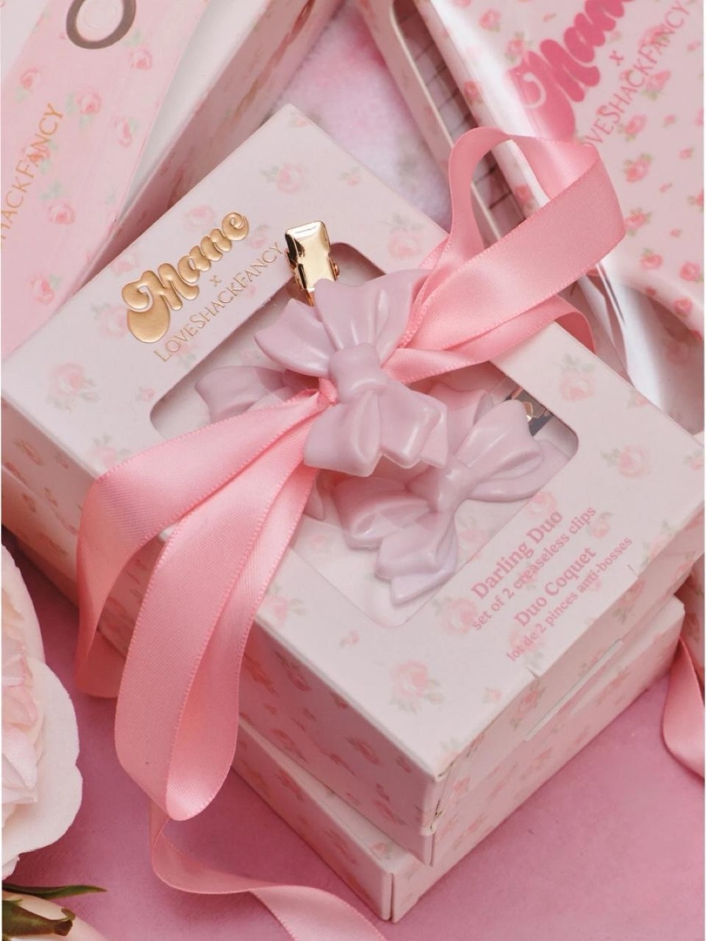 Mane x LoveShackFancy Pink Bow Hair Clips 🎀